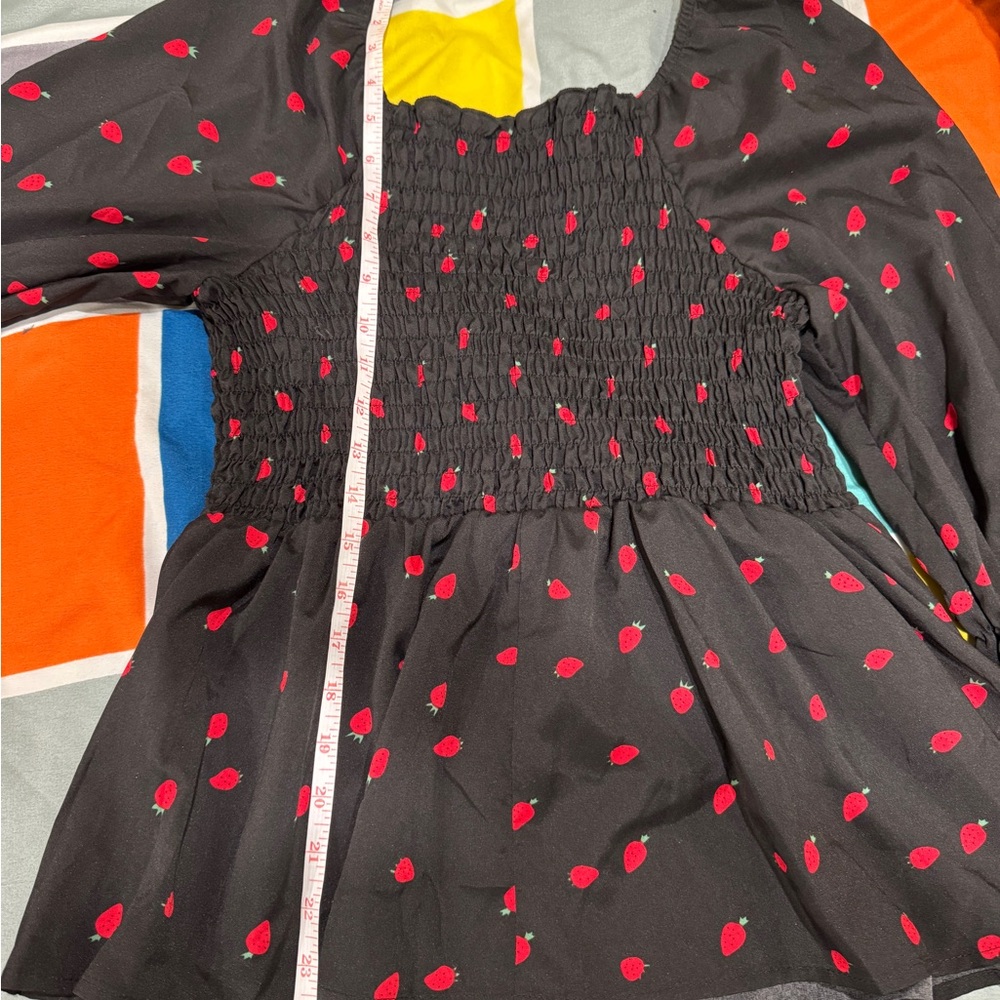 SHEIN Black Blouse with Red Accents - Picture 3 of 10